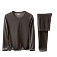 thumbnail image 3 of Blekii Men's Thermal Underwear Set, Long Sleeve Top & Bottom Base Layer, Non-Binding Warm Loungewear, Winter Heattech Sleepwear, Cold Weather Indoor Set, Essential Layer for Outdoor, 3 of 10