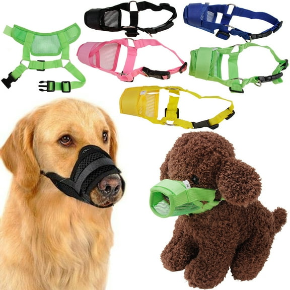 Walbest Mesh Breathable Pet Dog Mouth Cover, Quick Fit Dog Muzzle with Adjustable Straps, Pet Mouth Cover, to Prevent Biting and Screaming to Prevent Accidental Eating