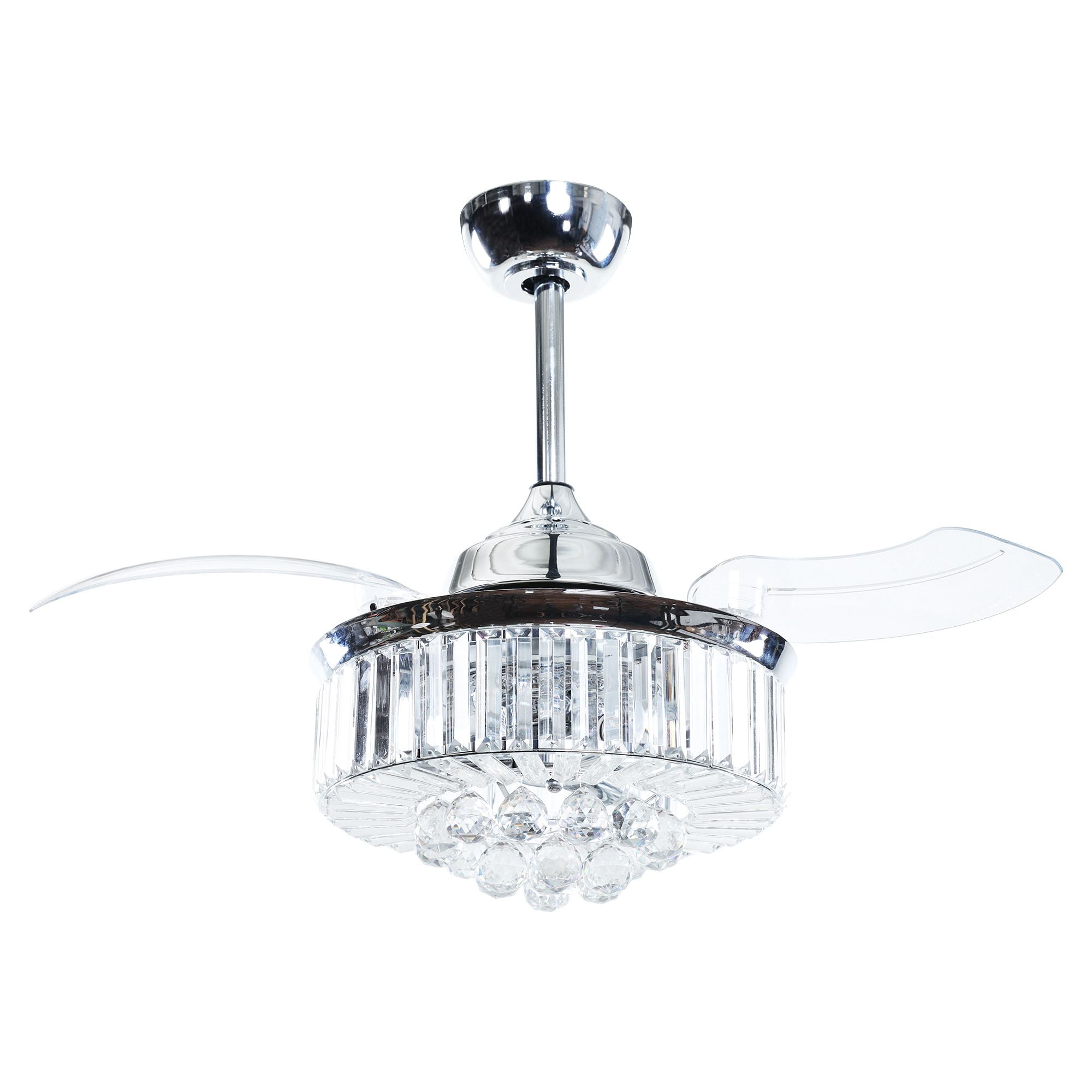 Details about   Retractable 36-inch Crystal 3-Blades Ceiling Fans Chandelier 
