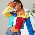 thumbnail image 3 of Nuevo Ropa de invierno para mujer, chaqueta vaquera de manga larga con borde crudo, abrigo, ropa, 3 of 5