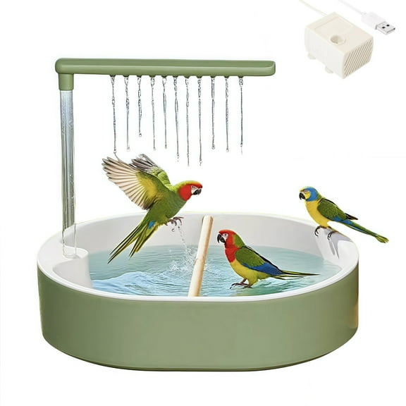 CHENjy Automatic Circulating Bird Bath with Shallow Pool for Parrots and Pet Birds