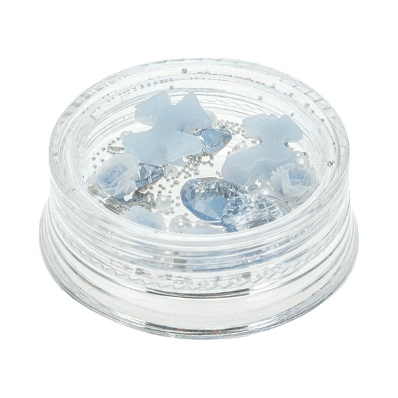 Unique Bargains 1 Set Women's Fashion Rhinestone Nail Supplies Blue