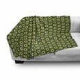 thumbnail image 2 of Yellow and Green Soft Flannel Fleece Throw Blanket, Colorful Vintage Illustration with Hexagons, Cozy Plush for Indoor and Outdoor Use, 70" x 90", Green Yellow Green, by Ambesonne, 2 of 5