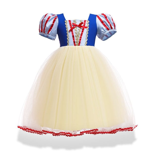 Vestido de princesa de Disney para niñas, disfraz de Blancanieves, manga abullonada, ropa para niños, fiesta de cumpleaños, vestido elegante Fivean unisex