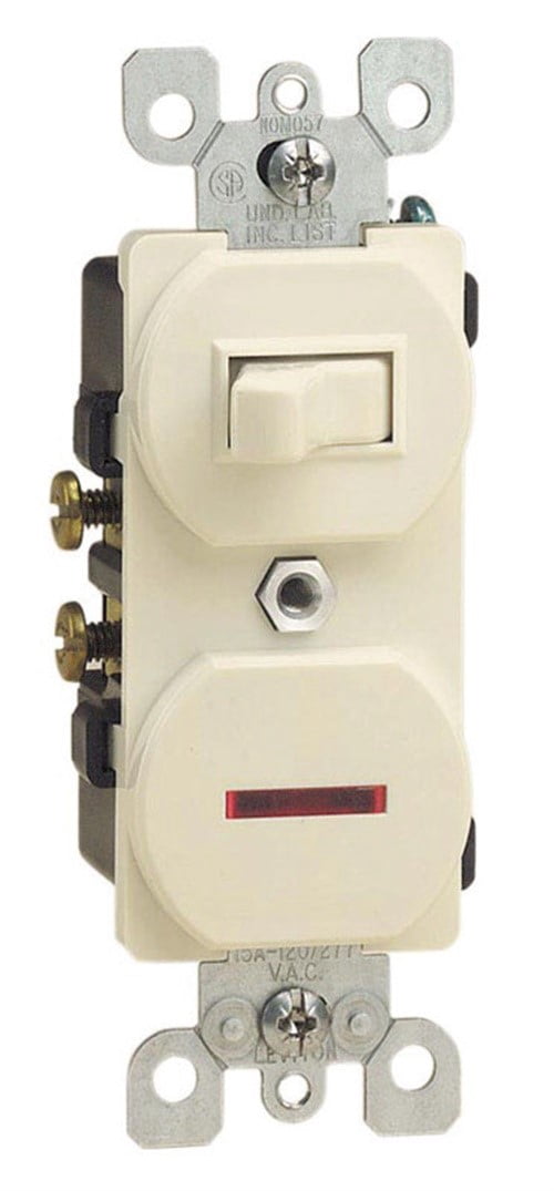 Leviton Single Pole Switch With Pilot Light Single Pole Combination 15 ...