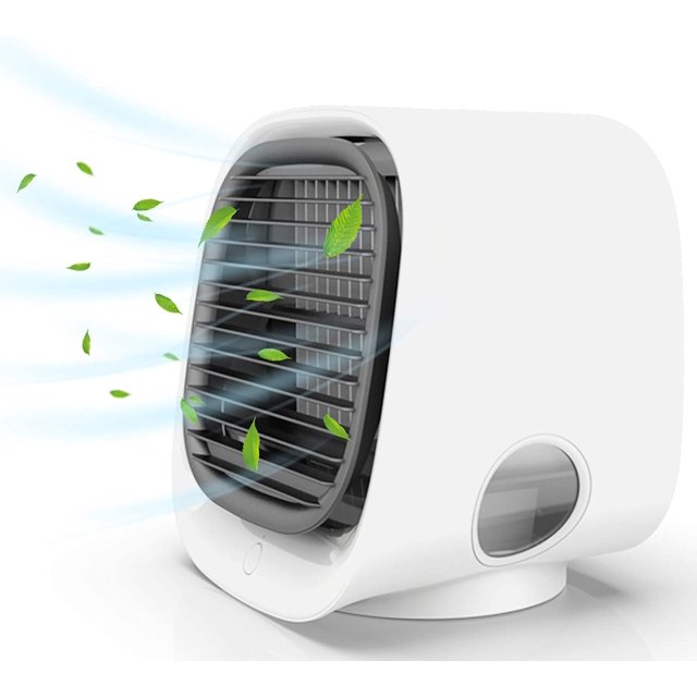Aire acondicionado portátil, mini enfriador de aire con 3 velocidades, aire acondicionado móvil 3 en 1, ventilador de aire acondicionado personal para oficina, dormitorio, hogar JFHHH pequeña