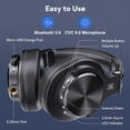 thumbnail image 5 of OneOdio Bluetooth Over-Ear Headphones with Mic | Wireless & Wired Dual-Mode Headphones for Drum Piano PC Phones Laptop-72 Hours Playtime-A70 Black, 5 of 9