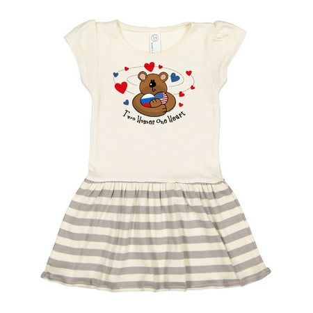 

Inktastic 2 Homes 1 Heart Russia Gift Toddler Girl Dress