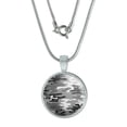 thumbnail image 1 of Snow Camouflage 0.75" Pendant with Sterling Silver Plated Chain, 1 of 3