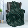thumbnail image 4 of Brown and Blue Soft Flannel Fleece Blanket, Abstract Vintage Floral Design Damask Pattern Ornate Grungy Swirls, Cozy Plush for Indoor and Outdoor Use, 50" x 60", Teal Brown Pale Blue, by Ambesonne, 4 of 5