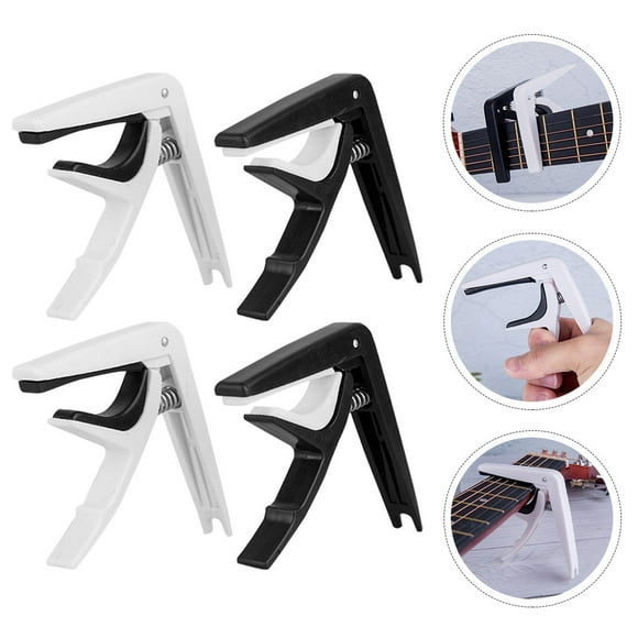 Mobutofu guitar change clip Guitar Capo ABS Black with Pitch Adjustment 4pcs