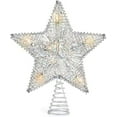 thumbnail image 2 of Christmas Star Tree Topper, 9-Inch Christmas Tree Topper Lighted with LED Lights Beautiful Star Lighting Holiday Decoration for Christmas Tree Home Decoration, Silver, 2 of 6