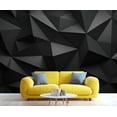 thumbnail image 2 of 3D Black Geometric Wall Mural, Triangle Geometric Murals For Living Room, Classic Black Large Wall Murals, Solid Geometry Hd Photo 197"W x 118"H (Not Peel and Stick), 2 of 6