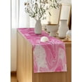 thumbnail image 5 of Table Runner 120 Inches Long for Kitchen Dining, Pink Marble Dresser Scarf Farmhouse, Dining Table Decorations for Wedding/Parties, Modern Ombre Abstract Fluid Aesthetic Art 13 x 120 In, 5 of 8