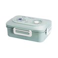 thumbnail image 4 of Hvmvliv Lunch Box,Partition Bento Box,Microwave Safe,Sealed Leak-Proof for Office Workers,3 Compartments,Includes Fork and Spoon,Size:8.07X5.51X2.68in Green, 4 of 4