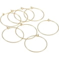 thumbnail image 2 of 50 Pieces 30x0.8mm Brass Golden Plated Nickel Wine Glass Charm Rings Hoop Earrings for Jewelry Making DIY Findings Wine Glass Charm Decoration Party Favor Décor, 2 of 5