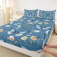 thumbnail image 3 of Homewish King Size 4-Piece Floral Butterflies Flowers Exotic Microfiber Bed Sheets, 3 of 7