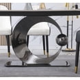 thumbnail image 5 of Montary 7 Piece Dining Room Set, Modern Dining Table and Chairs Set, Sintered Stone Dining Table Set for 6, White Marble Dining Table with 6 Chairs for Kitchen, Dining Room, 5 of 8