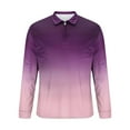 thumbnail image 5 of ZCFZJW Mens Casual Tie Dye Quarter Zip Polo Sweater Business Office Work Slim Big and Tall Regular Fit Casual Long Sleeve Stretch Lightweight Shirt Tops Purple XXXXL, 5 of 5