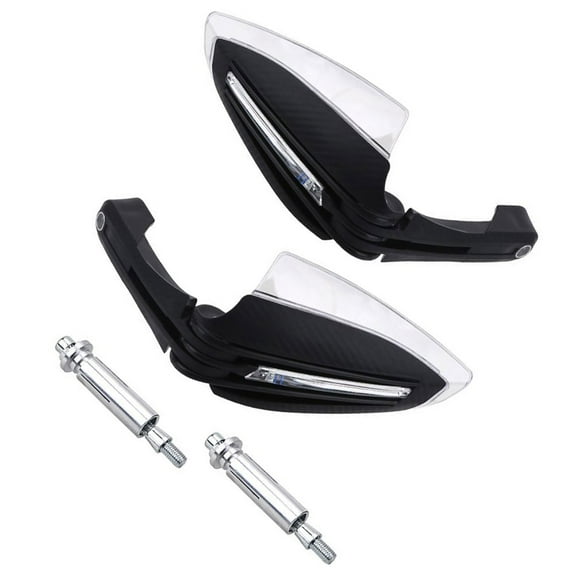Worgeous Black Windproof Handlebar Guards for Motorbike Made of ABS and Acrylic Durable with Balance Weight 1 Set