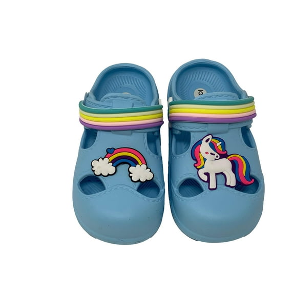 Spring Summer Toddler Girls' Fashion Slingback Unicorn Sandal Clogs For Beach, Pool or Everyday Wear - Assorted colors - Sizes 5-10