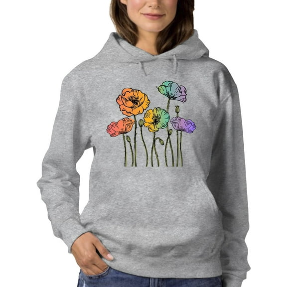 Pastel Color Flowers Set Hoodie Women -GoatDeals Designs, Female Medium