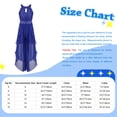 thumbnail image 5 of CHICTRY Girls Floral Lace Rhinestone Maxi Romper Dress for Birthday Wedding Party Royal Blue 14, 5 of 5