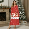 thumbnail image 4 of Tutolipy Christmas Nightgowns for Women Long Sleeve Loungewear Santa Claus Elk Printed V Neck Nightshirts Full Length Sleep Dress for Fall Winter, S, 4 of 7