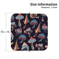 thumbnail image 3 of Disketp Mushroom Doodle Funny Coasters,4 Pcs Leather Coasters With Holder, Perfect Housewarming Hostess Gifts,Protect Furniture From Water Marks Scratch, 3 of 9