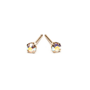 14k Gold Rainbow Crystal Stud Earrings