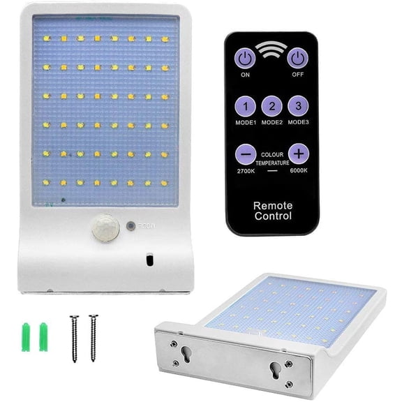 LINLIN 48 LED Solar Light,Waterproof Solar Motion Sensor Lights 3 Modes Security Lights,Wireless Light Outdoor Wall Lights with Remote for Garden,Fence,Yard,Patio