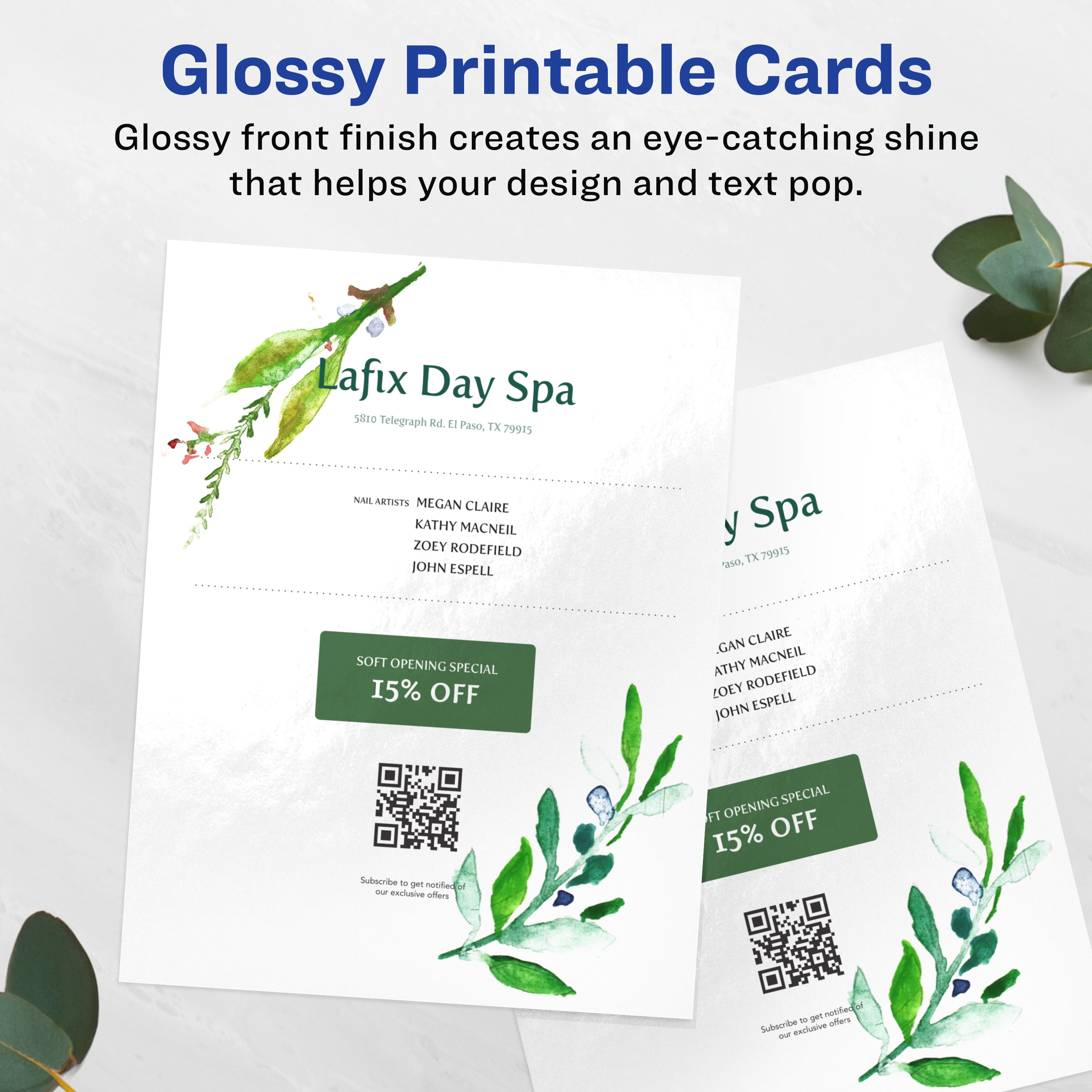 Avery Printable Cardstock, 8.5" x 11", Glossy White, 25ct