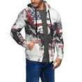 thumbnail image 5 of JUNZAN American Flag Eagle Art Print Men's Zip Up Hoodie Athletic Hoodies Long Sleeve Hooded Sweatshirts With Pockets (S-3XL), 5 of 6