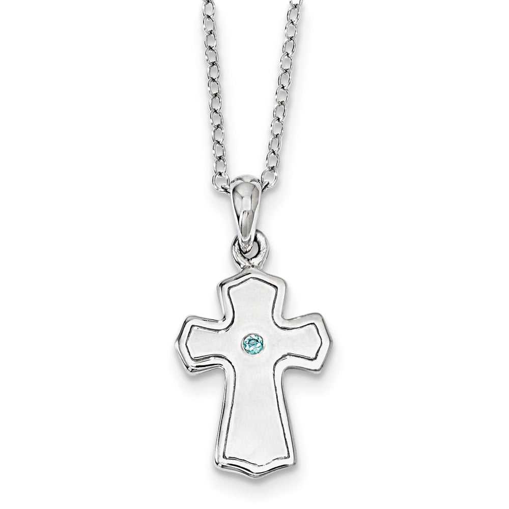 925 Sterling Silver CZ Cubic Zirconia Child Of God (Boy) 14in. Pendant  Necklace Charm Chain 18