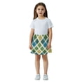 Blue Green Mixture Plaids Diagonal Girls' Skirts A-Line Skirts with ...