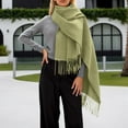 thumbnail image 4 of HNMKIU Soft winter scarf for women Cozy Thick Wrap Shawl Elegant Neck Warmer for Cold Weather Fashionable Outfits and Daily Wear 01_Army Green,One Size, 4 of 5