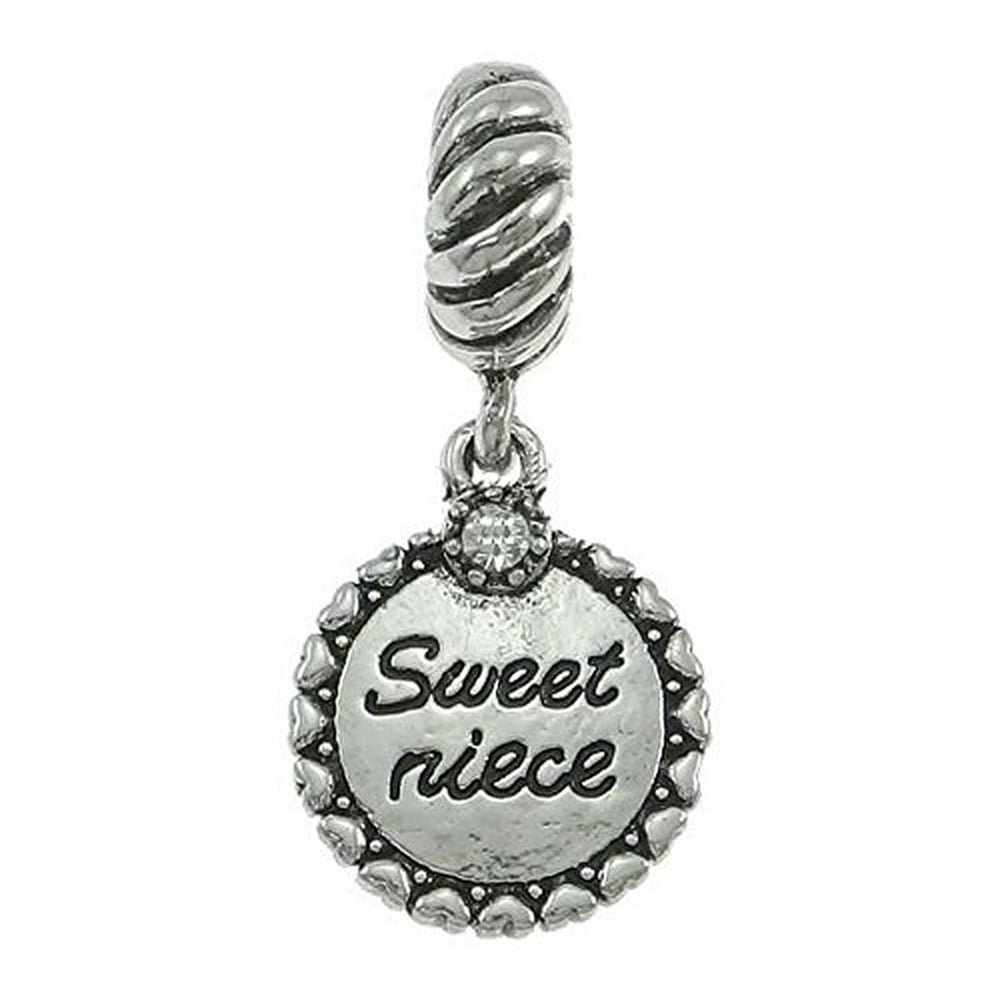 Buckets of Beads "Sweet Niece" Dangle Bead Charm Fits Pandora Style