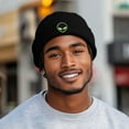 thumbnail image 3 of Dalix Alien Fisherman Beanie Hat Winter Knit Cuffed Watch Cap Mens in Black, 3 of 5