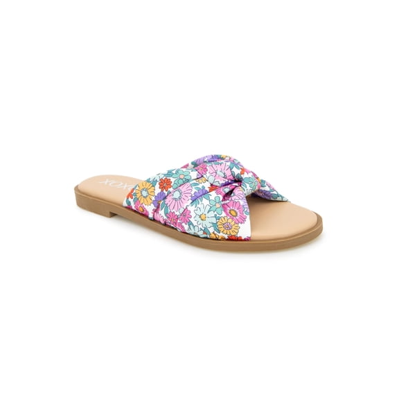 XOXO Women's MENATA Flat Sandal, Multi Floral, 8