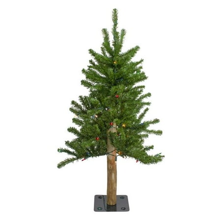 3 ft. Pre-Lit Alpine Artificial Christmas Tree - Multi-Color Light