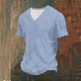 thumbnail image 5 of Antinious Men Solid Short Sleeve V-Neck Summer Plus Size Soft Textured Sleep Shirts, 5 of 5