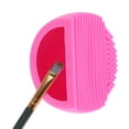 thumbnail image 4 of Unique Bargains 1 Pc Semi-oval Makeup Brush Cleaner Rose Red, 4 of 6
