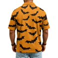 thumbnail image 6 of JULMCOMO Halloween Polo Shirts for Men Pumpkin Bat Castle Print Quick Dry Short Sleeve Casual Loose Golf Shirts Holiday Party Graphic Tees Purple 2XL, 6 of 6