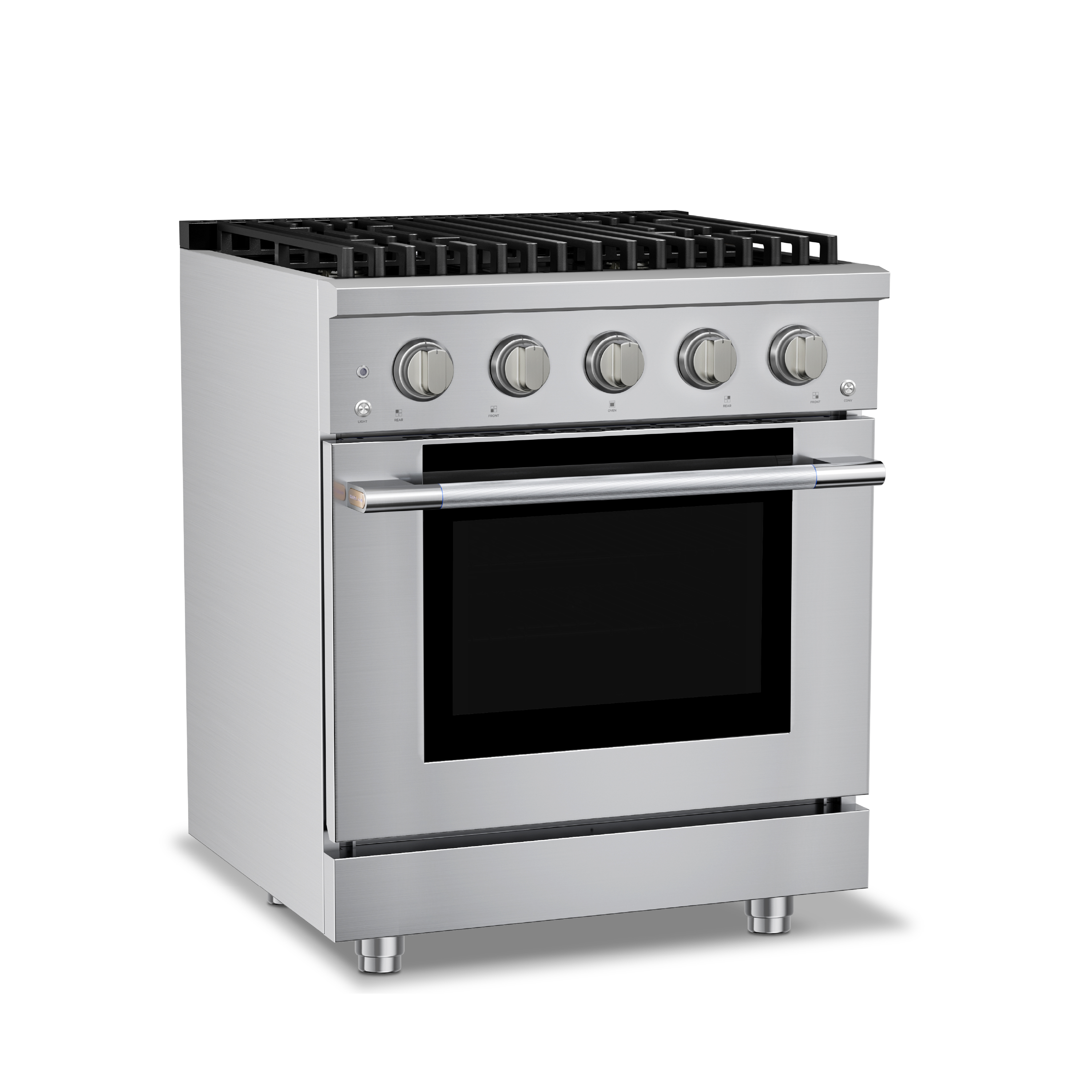 HausPro 30 in. 4 Burners (20,000 BTU) Freestanding Dual Fuel Range in Stainless Steel with Convection Oven Silver