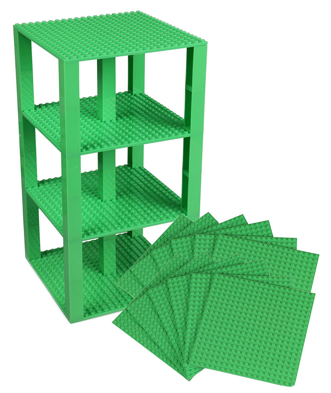 10 Stackers For BasePlate For Lego Make Stacking City Organiser Shelf 