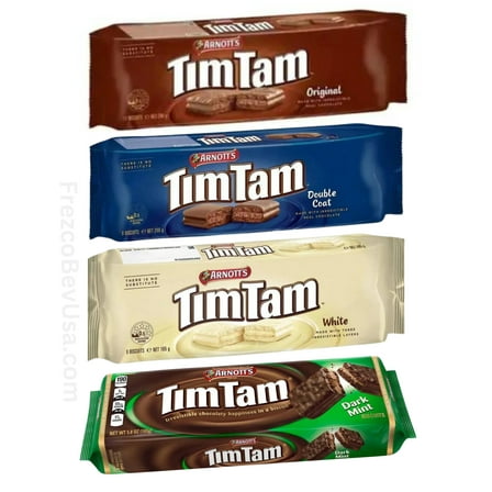 Tim Tam Sampler - Original, Double Coat, White, Mint (Deal Pack Of 4) Arnott's Chocolate Cookie Biscuits, Full Size Aussie Made & Loved ...