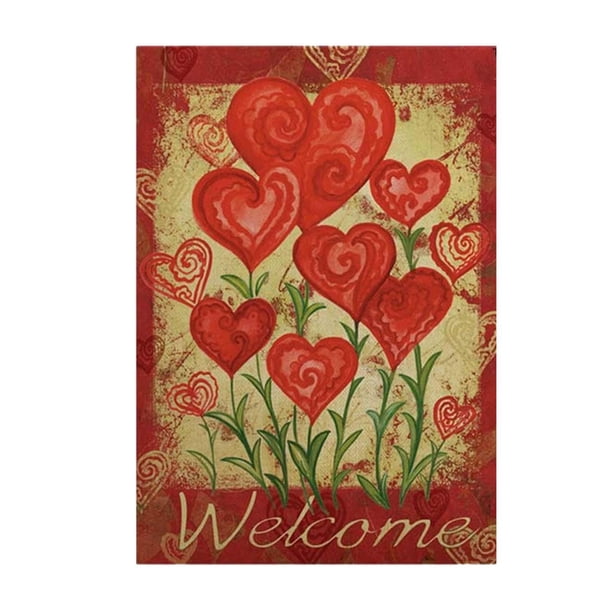 Decoración colgante de bandera de San Valentín de 30 cm x 45 cm. Estilo G