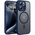 thumbnail image 2 of RGHJAR-Magnetic for iPhone 15 Pro Case, Upgraded Full Camera Protection, Compatible with Magsafe, Drop Protection, Translucent Matte Back Phone Cover 6.1-Inch (Dark Blue), 2 of 3
