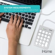 iHome Wired USB Numeric Keypad, Slim 20-Key USB Numpad for Laptops and Desktop Computers