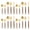 Gold Tip Tail, variant on Set 20 Pieces, Wood Surface Handle And Matte Gold Head Flatware Set, Stainless Steel Cutlery Set, Utensil Sets, Service Set for 4 - Golden Square Shank